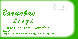 barnabas liszi business card